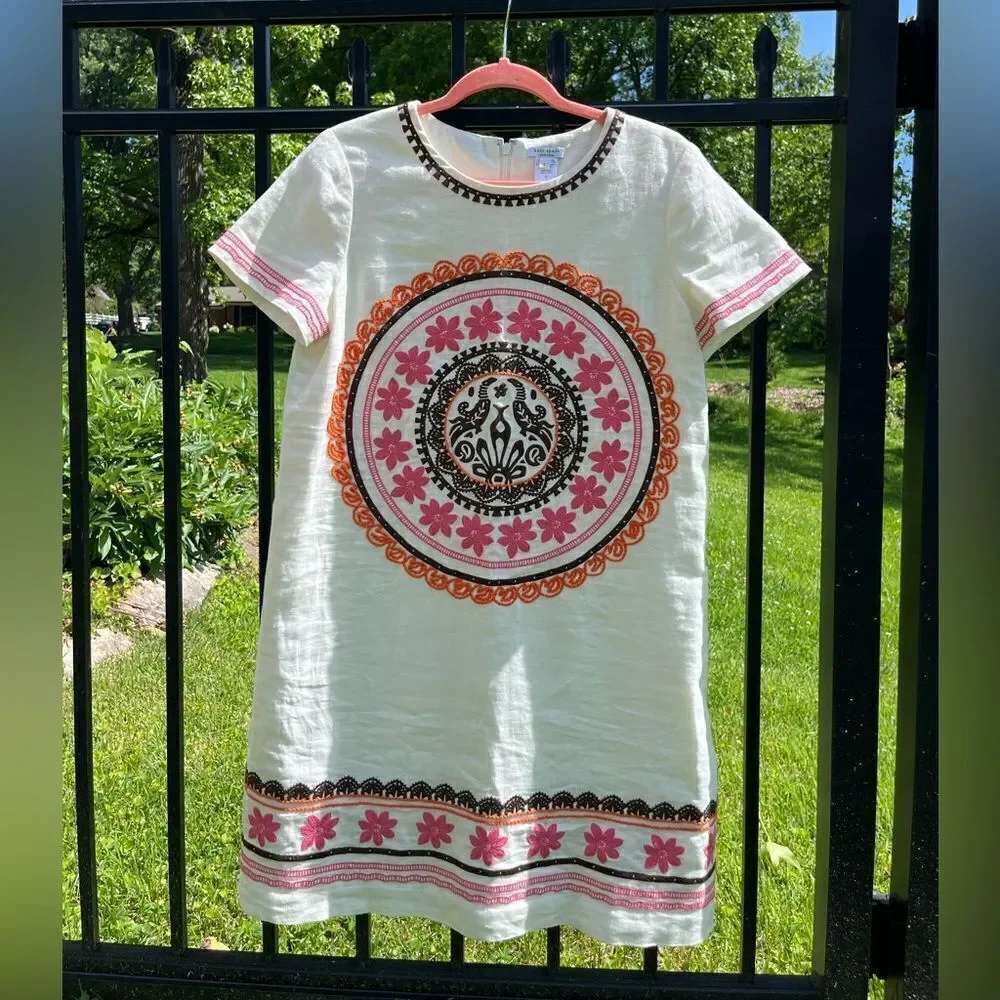 Kate Spade Linen Embroidered Tunic Dress